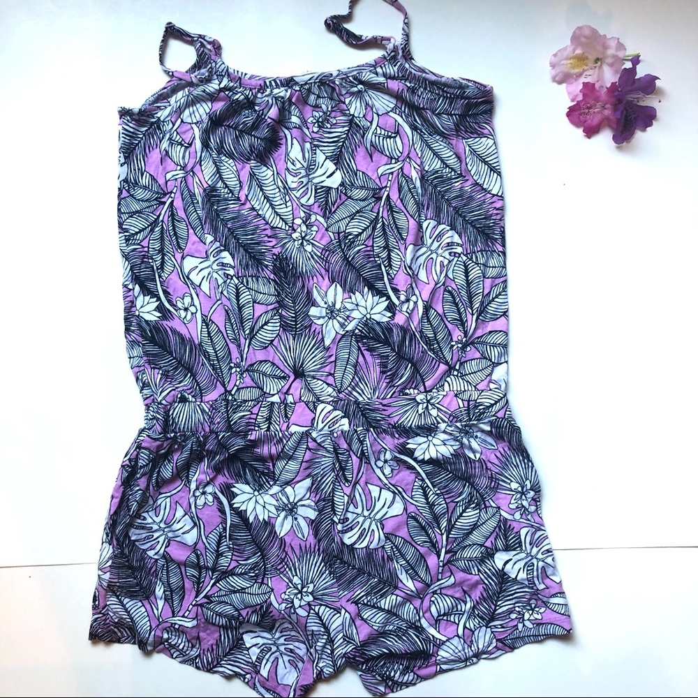 H & M Girls Floral Romper -12-13 yrs